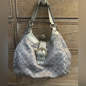 Vintage authentic COACH gray and silver hobo bag